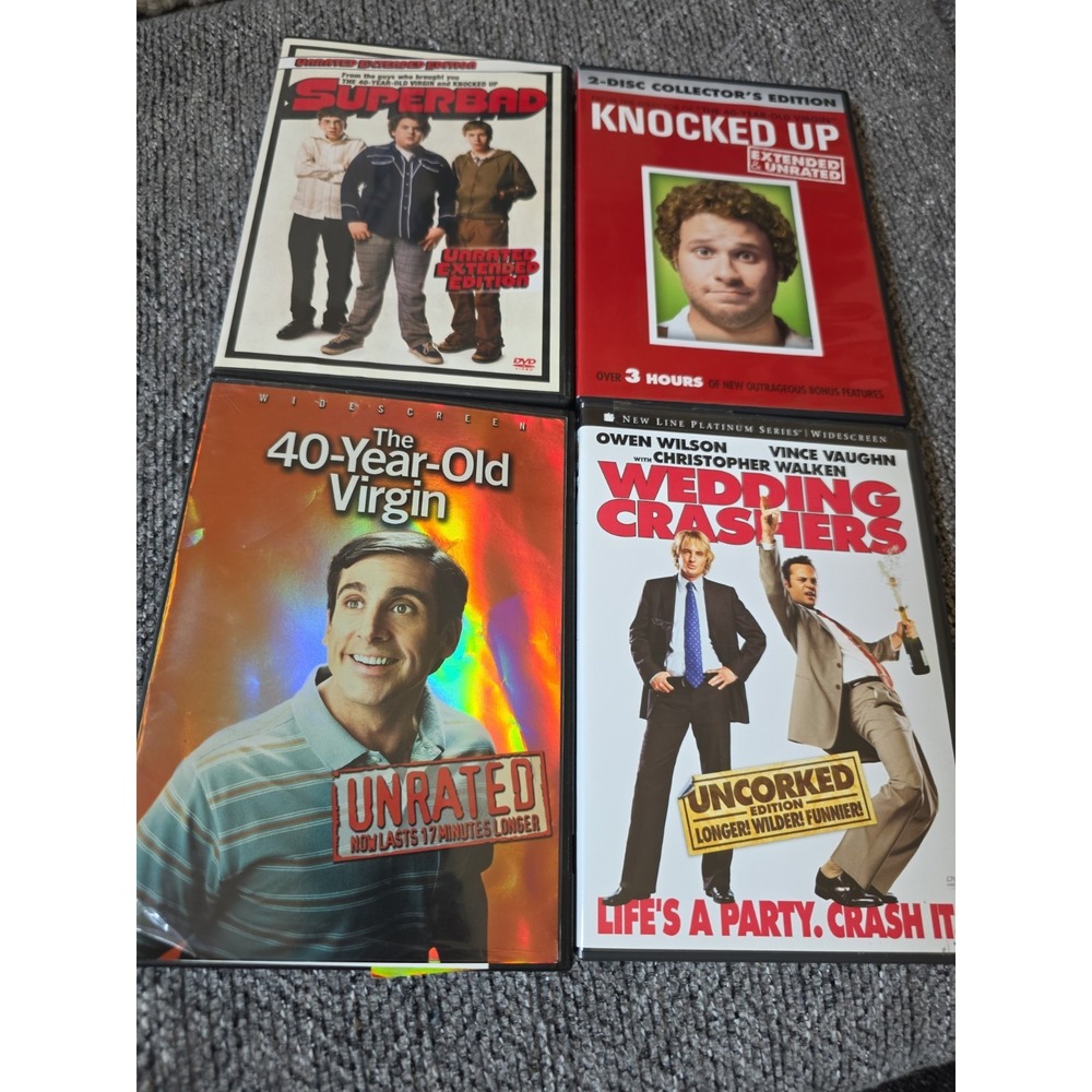 Superbad 40 Year Old Virgin Wedding Crashers Knocked Up Unrated Versions DVD